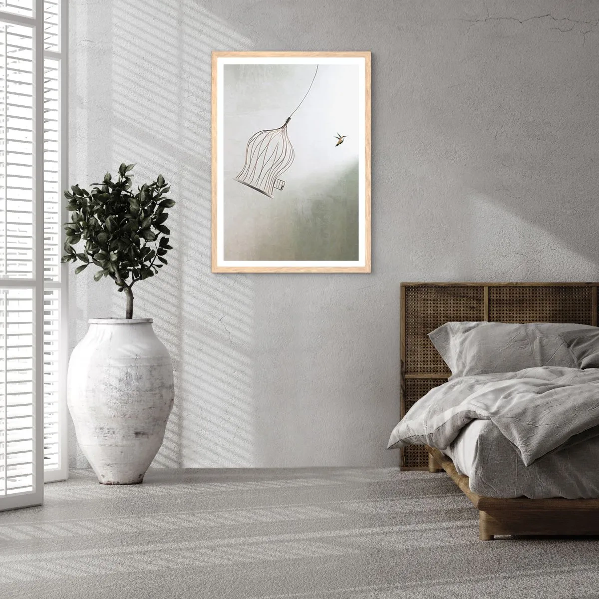 Póster en marco roble claro - Aquí debo estar - 70x100 cm