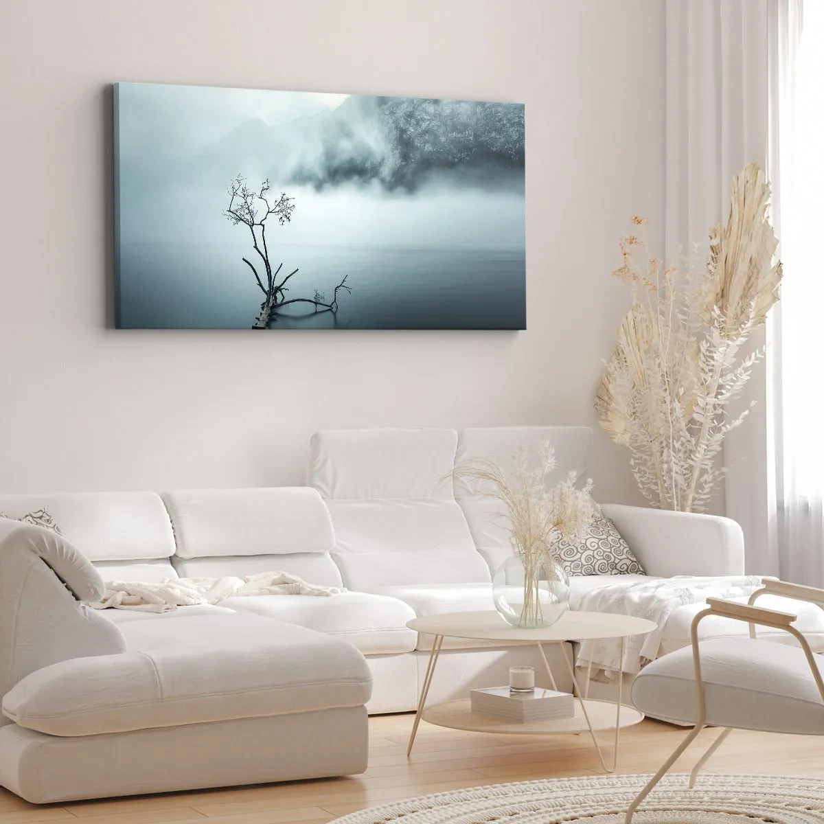 Cuadro sobre lienzo - Impresión de Imagen - Fuera del agua y de la niebla - 100x40 cm