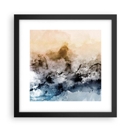 Póster en marco negro - Hundido en una nube de niebla - 30x30 cm