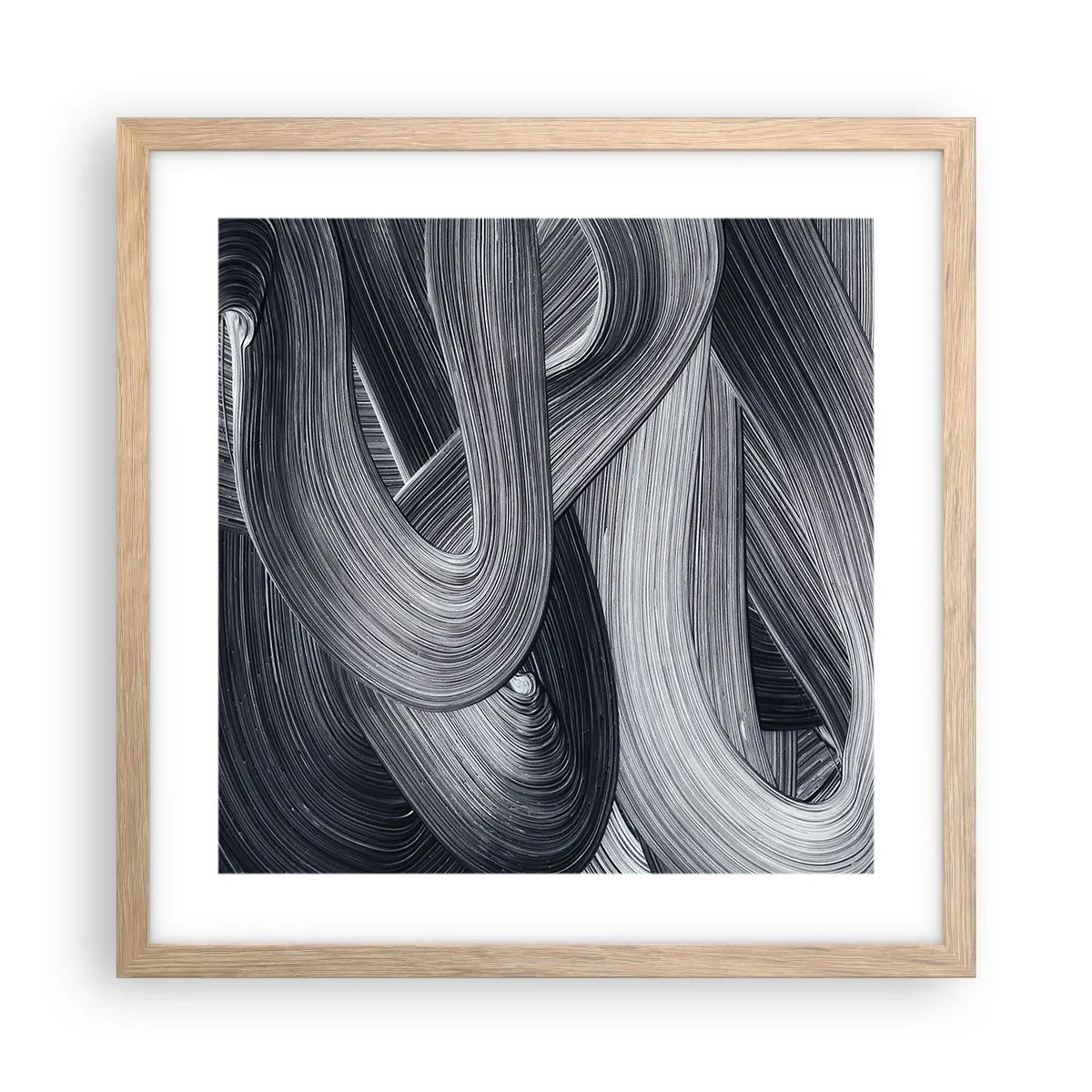 Póster en marco roble claro - La fluidez de la realidad - 40x40 cm