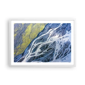 Póster en marco blanco - Las pinturas rupestres de la naturaleza - 70x50 cm