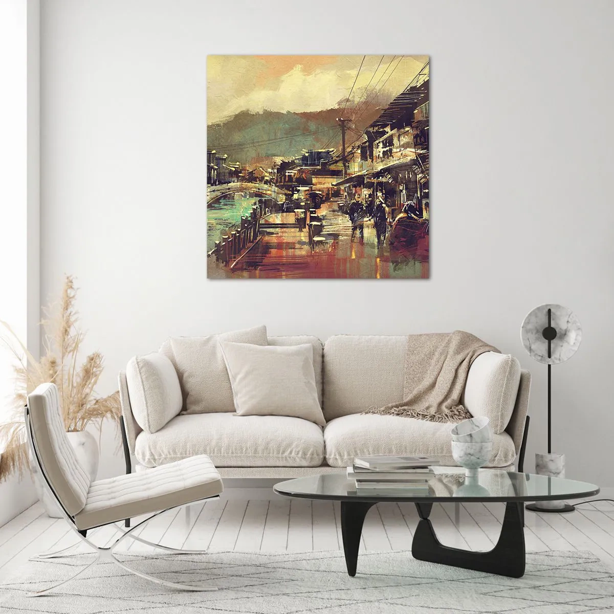 Cuadro sobre vidrio - Impresiones sobre Vidrio - La vida como riqueza de grises - 70x70 cm