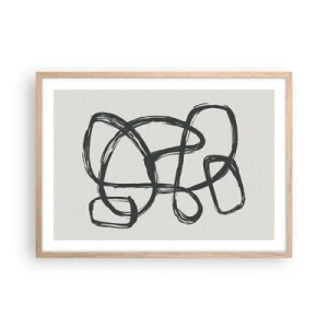 Póster en marco roble claro - Abstracción en bucle - 70x50 cm