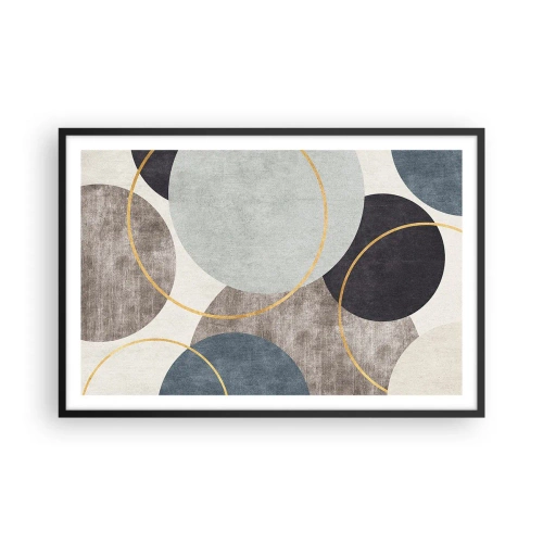 Póster en marco negro - Círculo tras círculo - 91x61 cm