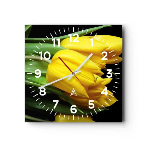 Reloj de pared - Reloj de vidrio - Resucitado de puro sol - 40x40 cm