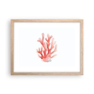 Póster en marco roble claro - La hermosura del color coral - 40x30 cm