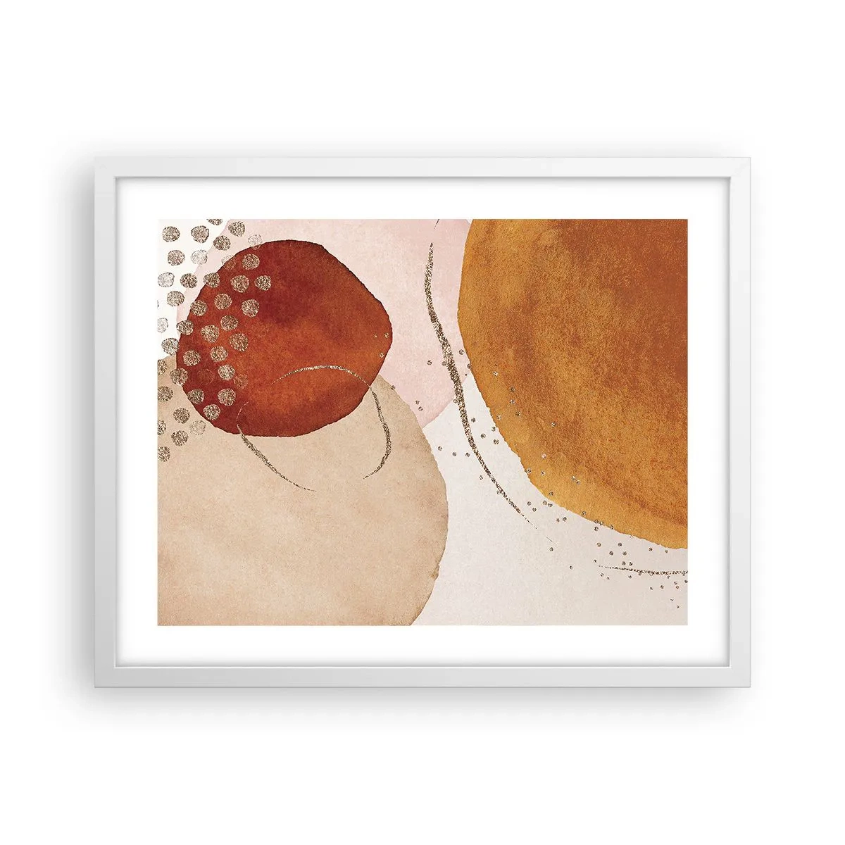 Póster en marco blanco - Movimiento abstracto - 50x40 cm