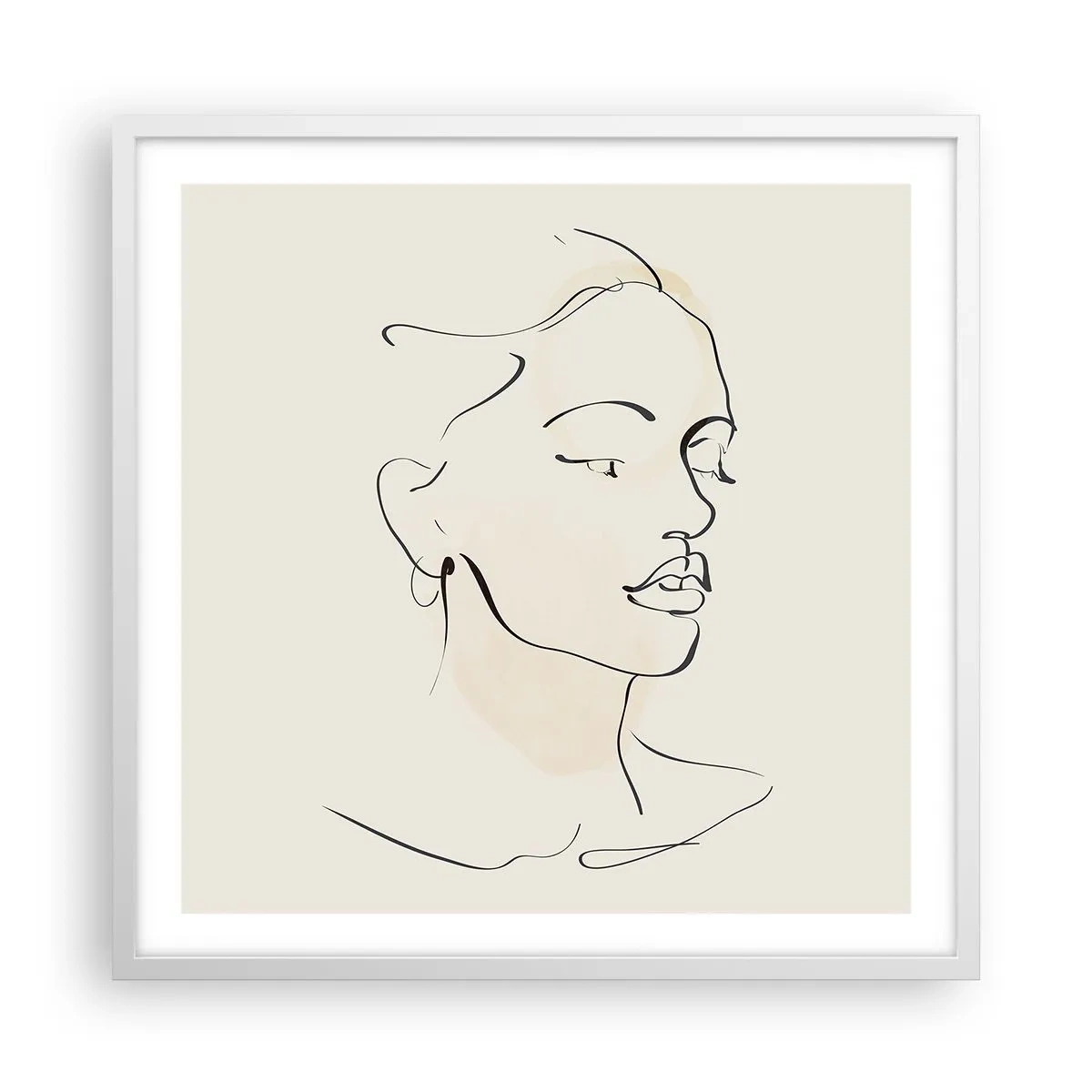 Póster en marco blanco - Líneas que muestran seguridad - 60x60 cm