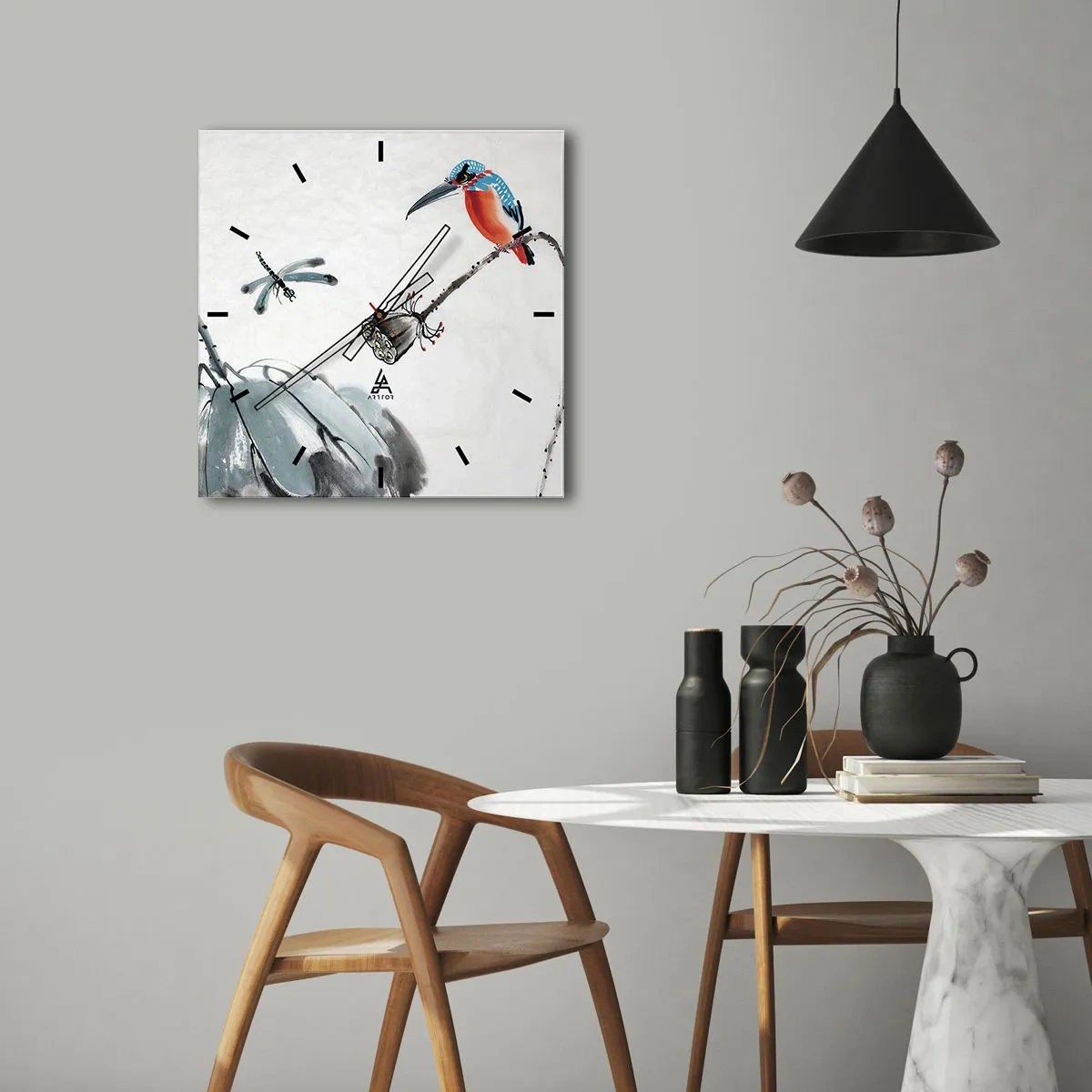 Reloj de pared - Reloj de vidrio - La vida de la pradera - 30x30 cm