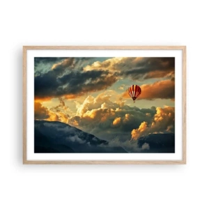 Póster en marco roble claro - Vuelo porque quiero - 70x50 cm