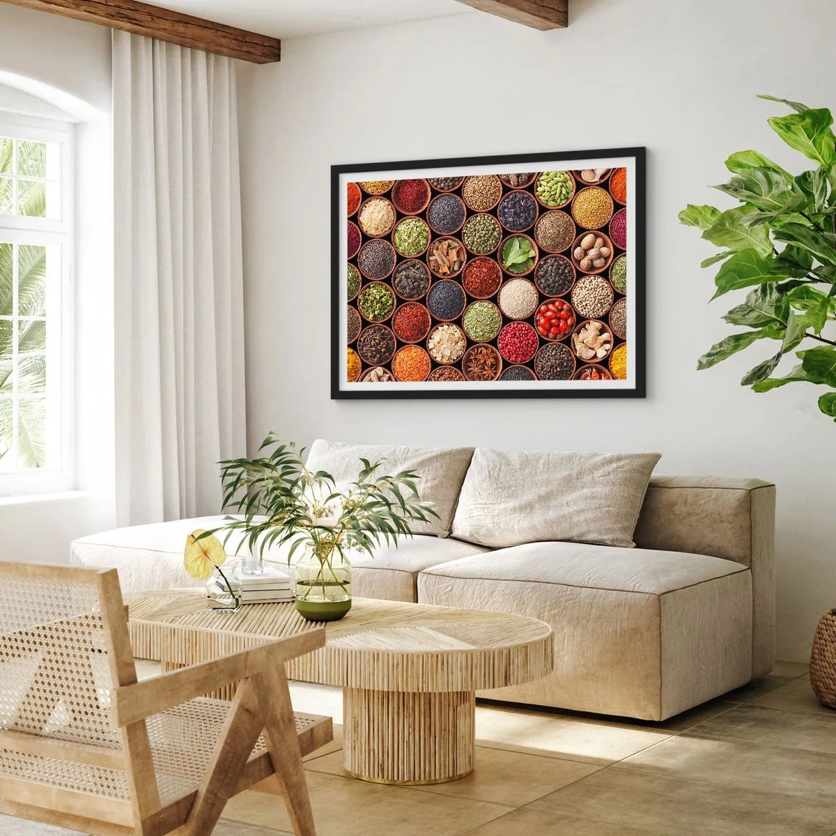 Póster en marco negro - Todos los sabores del mundo - 91x61 cm