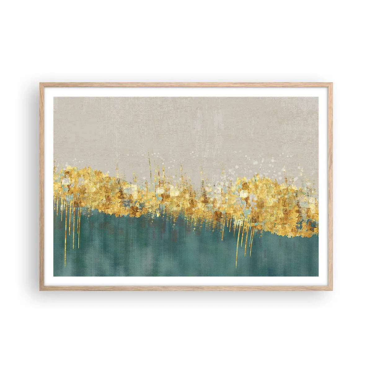 Póster en marco roble claro - La frontera dorada - 100x70 cm