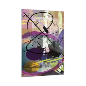 Cuadro sobre vidrio - Impresiones sobre Vidrio - Formas y líneas abstractas coloridas en una composición dinámica. - 50x70cm - Siempre hay más de un camino - Decoración de pared moderna para salón y dormitorio ARTTOR