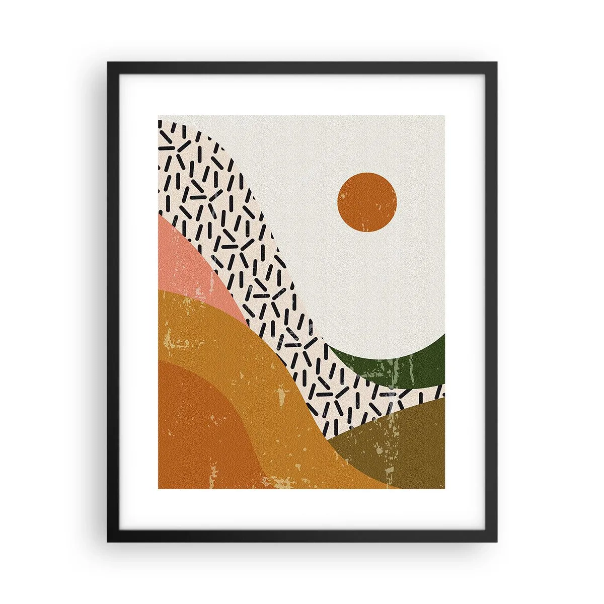 Póster en marco negro - Abstracción solar - 40x50 cm