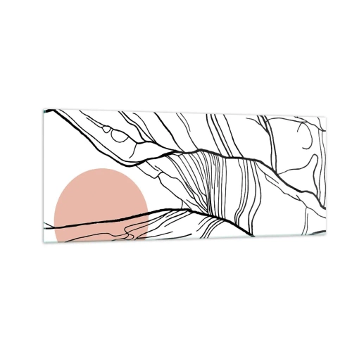 Cuadro sobre vidrio - Impresiones sobre Vidrio - En una red de ramas - 100x40 cm
