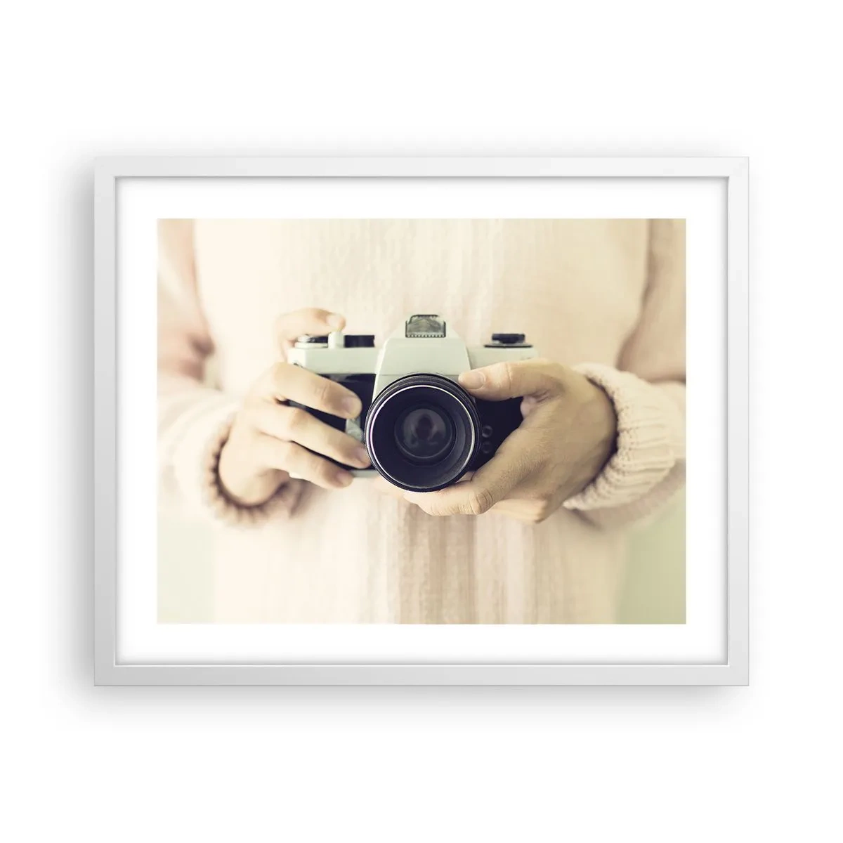 Póster en marco blanco - Una visión diferente - 50x40 cm