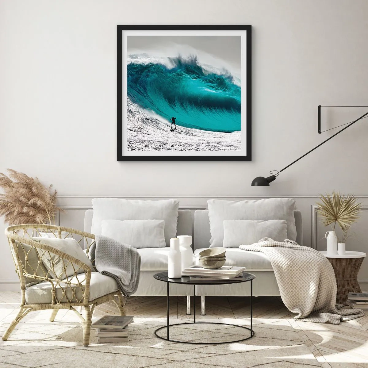 Póster en marco negro - Reto aceptado - 60x60 cm