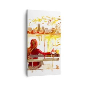 Cuadro sobre lienzo - Impresión de Imagen - Un momento de reflexión - 45x80 cm