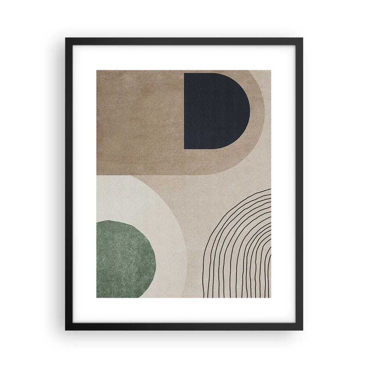 Póster en marco negro - La delicadeza de un óvalo - 40x50 cm