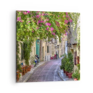 Cuadro sobre lienzo - Impresión de Imagen - Un callejón floreciente - 50x50 cm