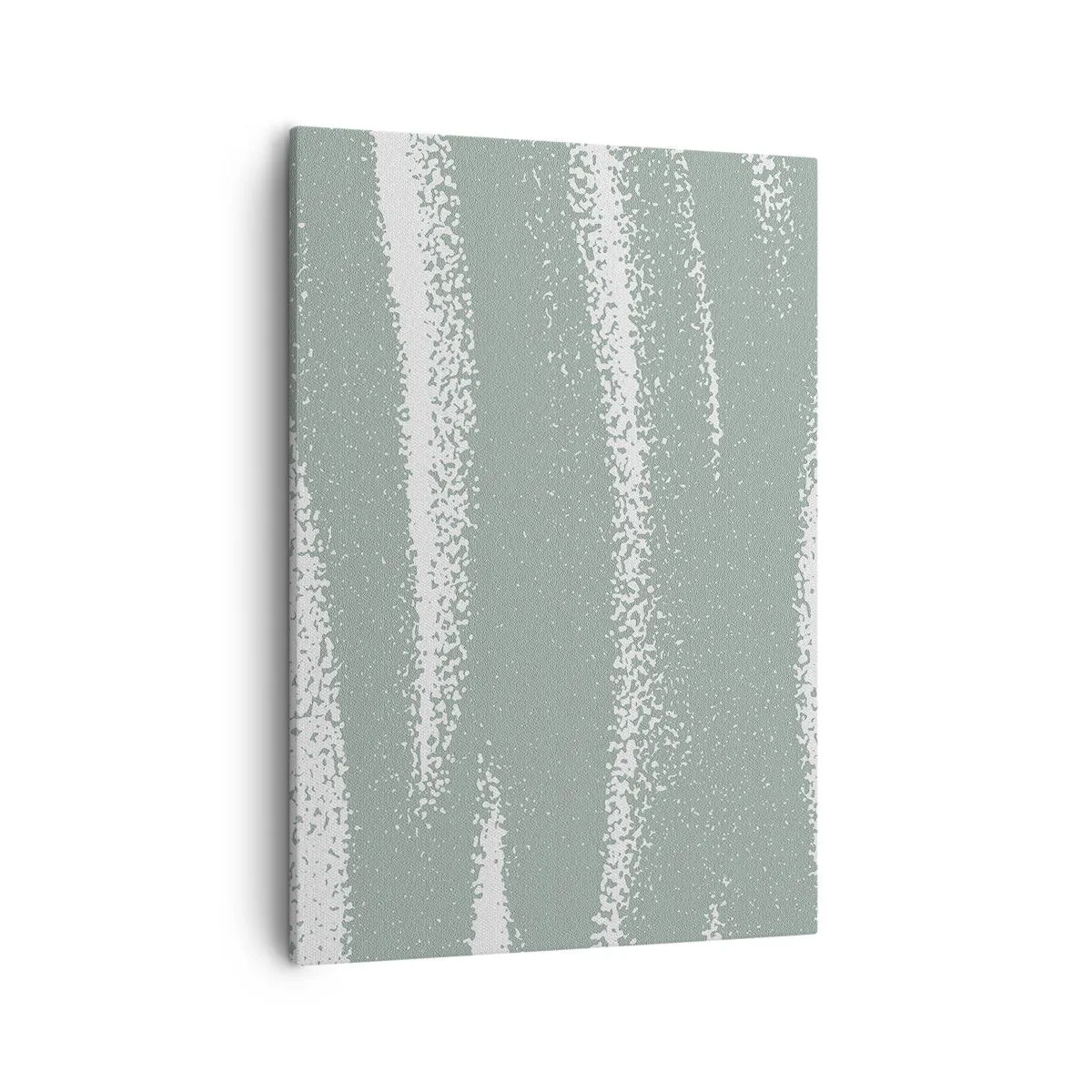 Cuadro sobre lienzo - Impresión de Imagen - Ondas invernales en tonos menta y blanco. - 50x70cm - Abstracción invernal - Decoración de pared moderna para salón y dormitorio ARTTOR
