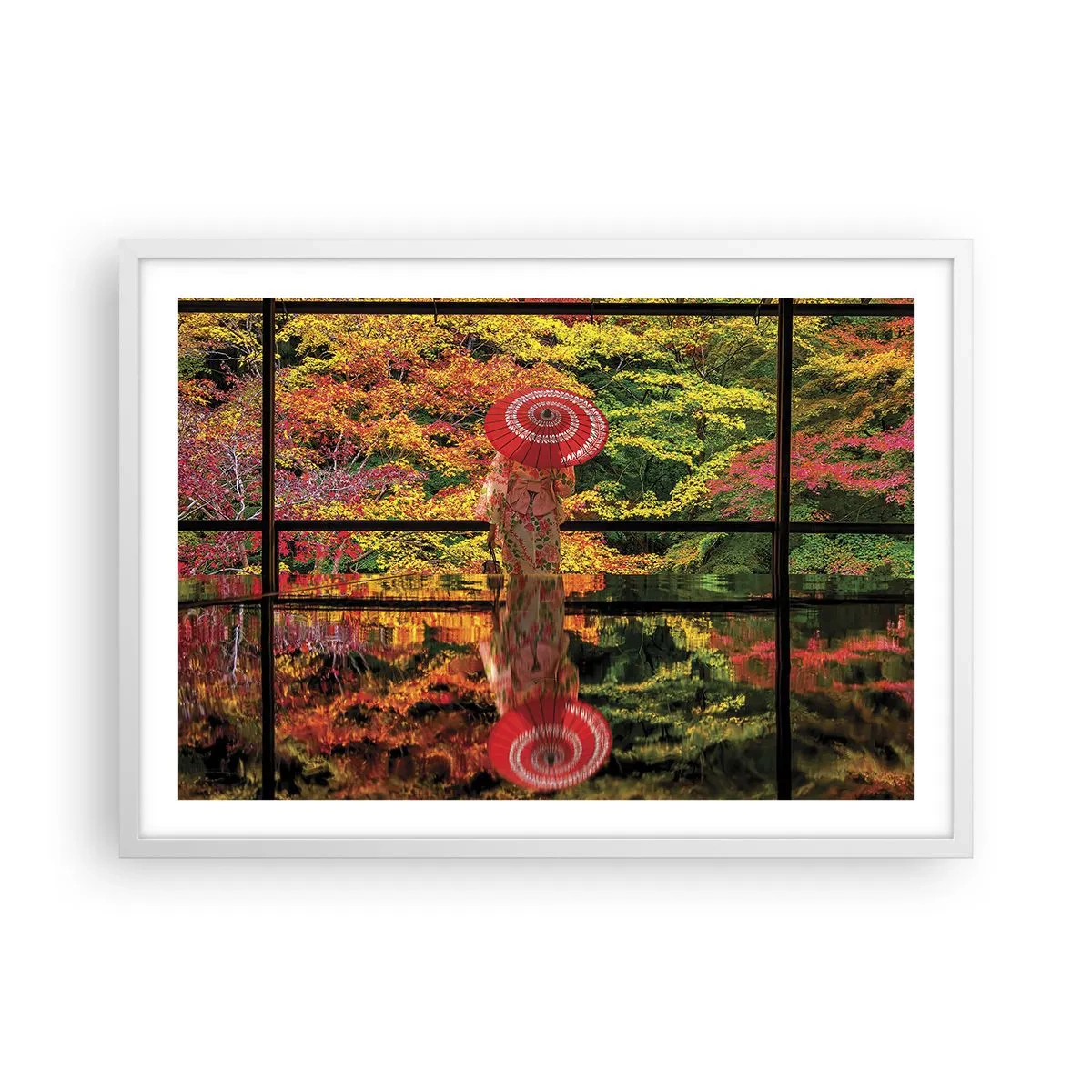 Póster en marco blanco - En un templo de la naturaleza - 70x50 cm