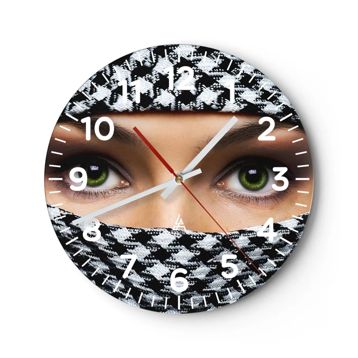 Reloj de pared - Reloj de vidrio - Hermosa mirada de ojos verdes - 30x30 cm