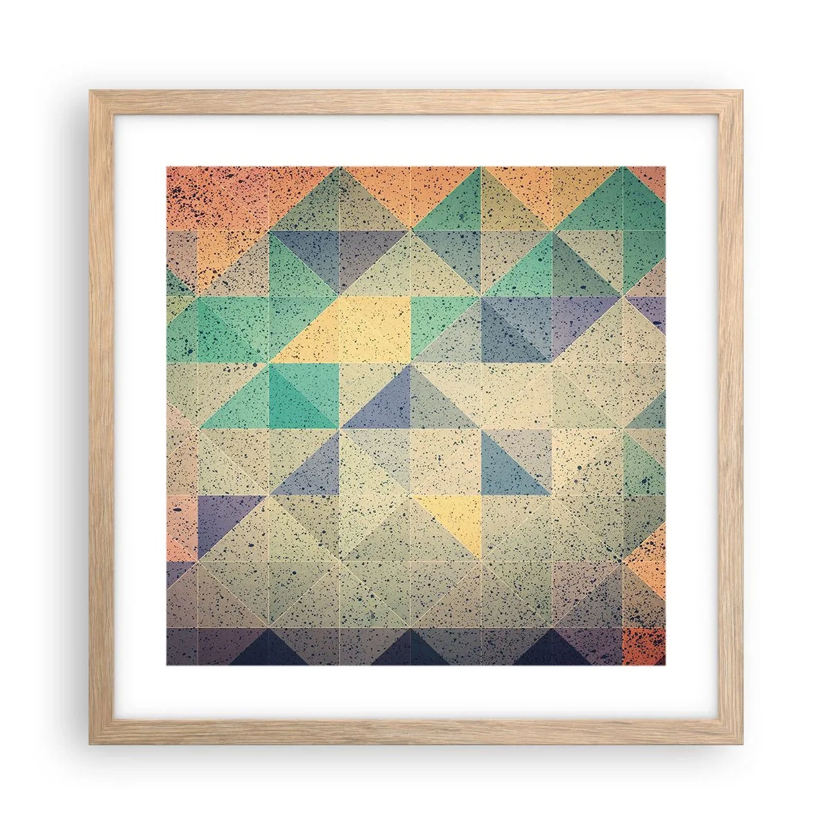 Póster en marco roble claro - República de los triángulos - 40x40 cm