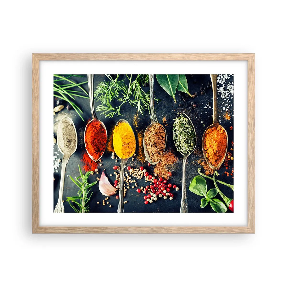 Póster en marco roble claro - Magia culinaria - 50x40 cm