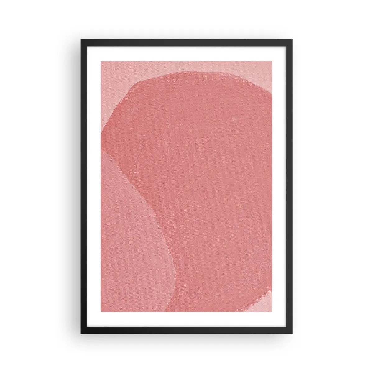 Póster en marco negro - Composición abstracta en tonos rosa - 50x70cm - Composición orgánica en rosa - Decoración de pared moderna para salón y dormitorio ARTTOR
