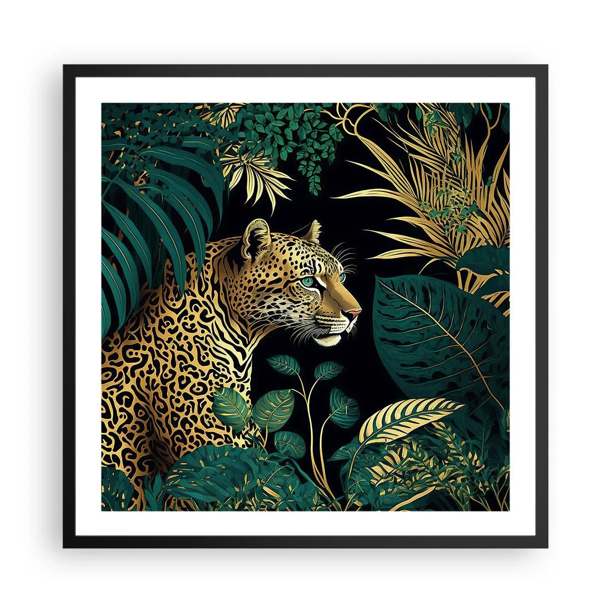 Póster en marco negro - El anfitrión en la jungla - 60x60 cm