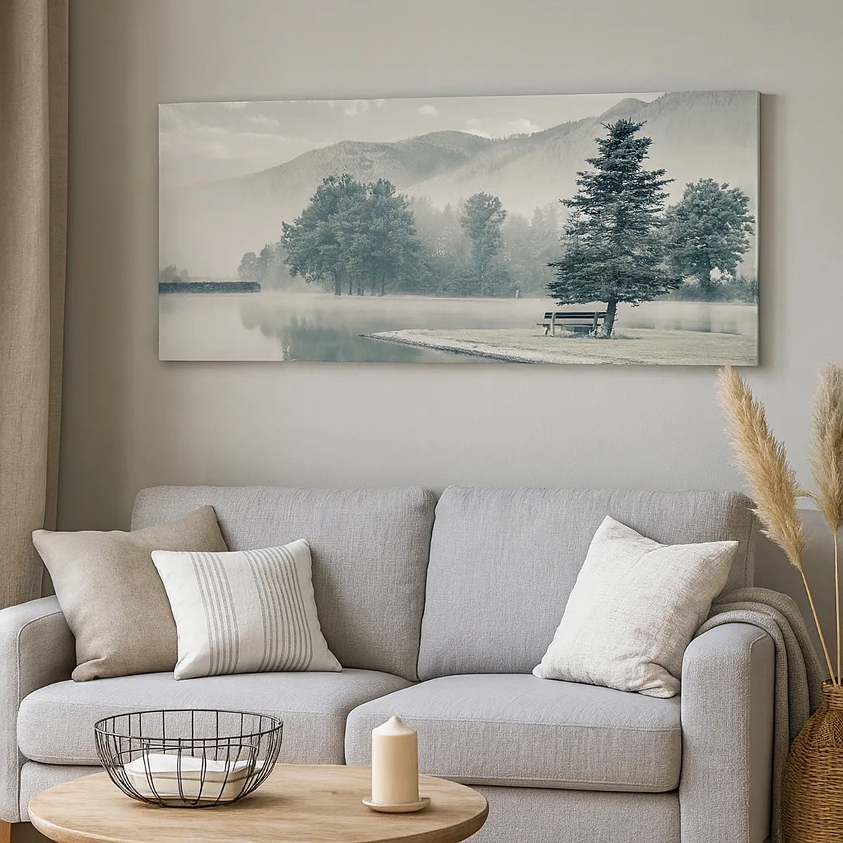 Cuadro sobre lienzo - Impresión de Imagen - El lago sigue durmiendo - 30x30 cm