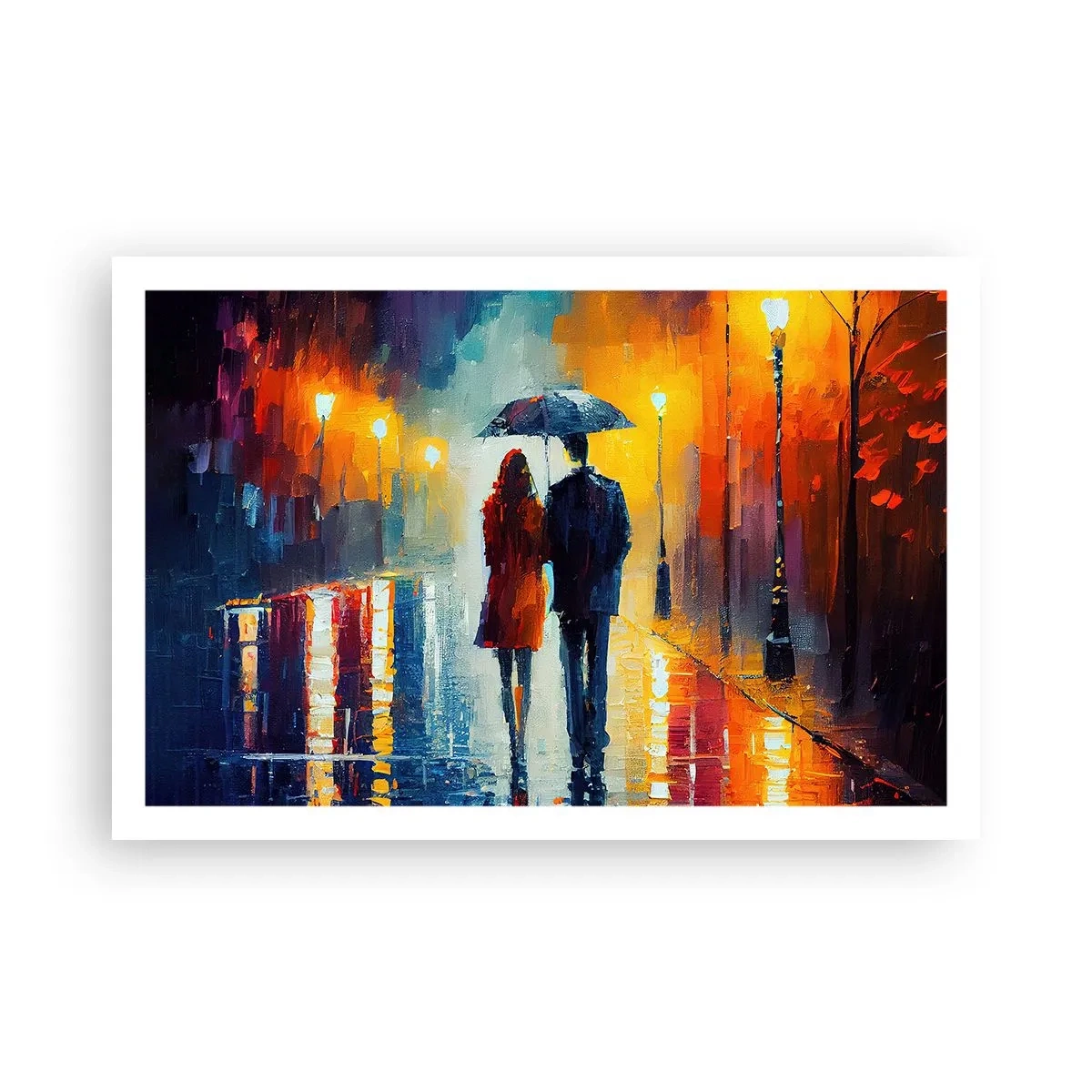 Póster - Juntos en una noche llena de color - 91x61 cm