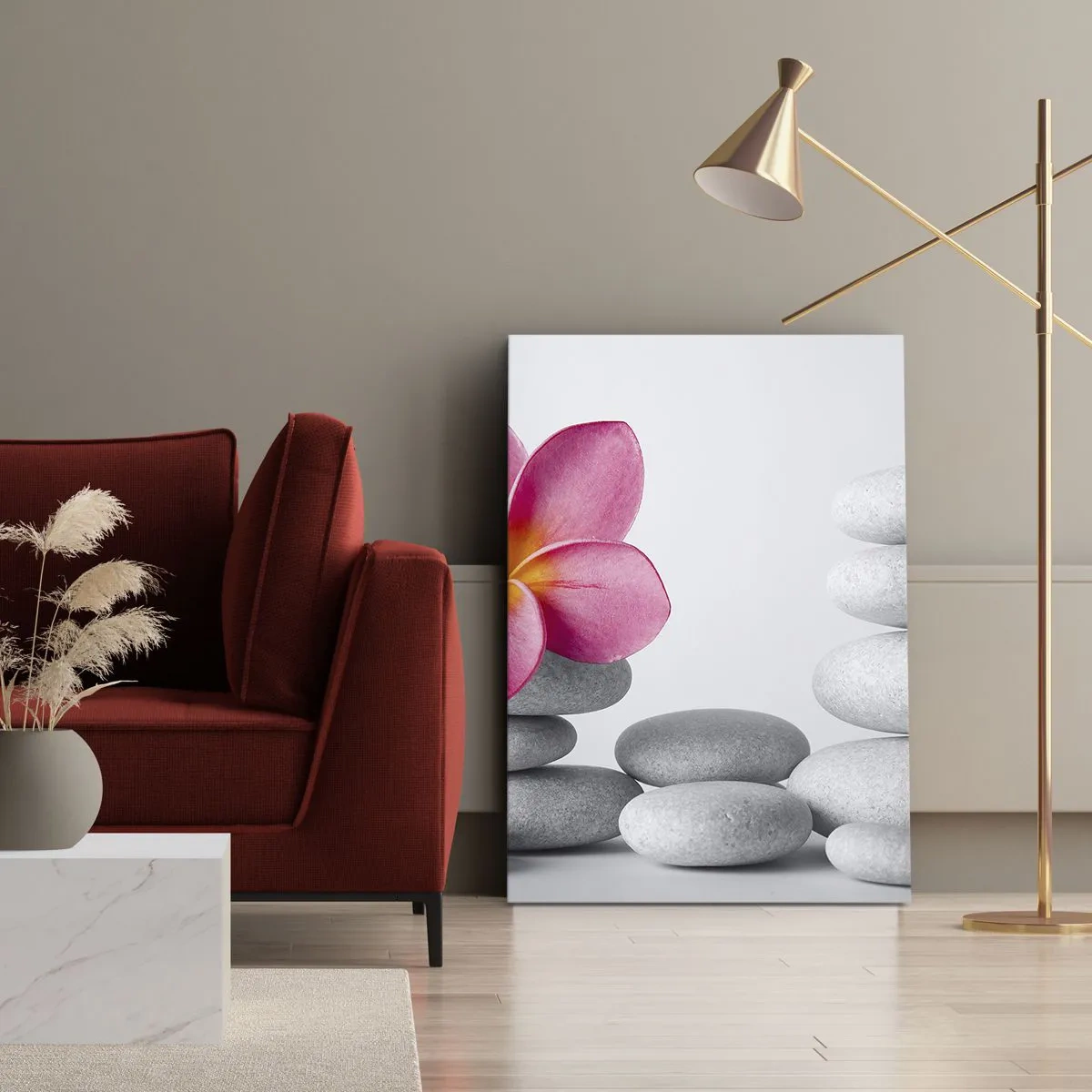 Cuadro sobre lienzo - Impresión de Imagen - Piedra sobre piedra, y sobre esta piedra.... - 45x80 cm