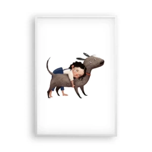 Póster en marco blanco - Mejores amigos - 61x91 cm