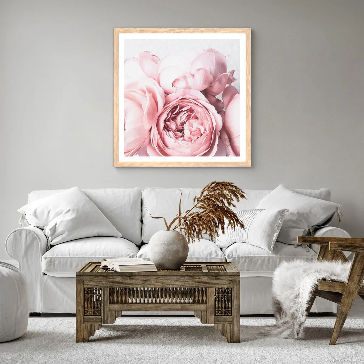 Póster en marco roble claro - Para los románticos - 40x40 cm