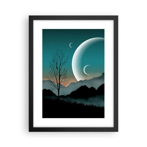 Póster en marco negro - Un carnaval de noche estrellada - 30x40 cm