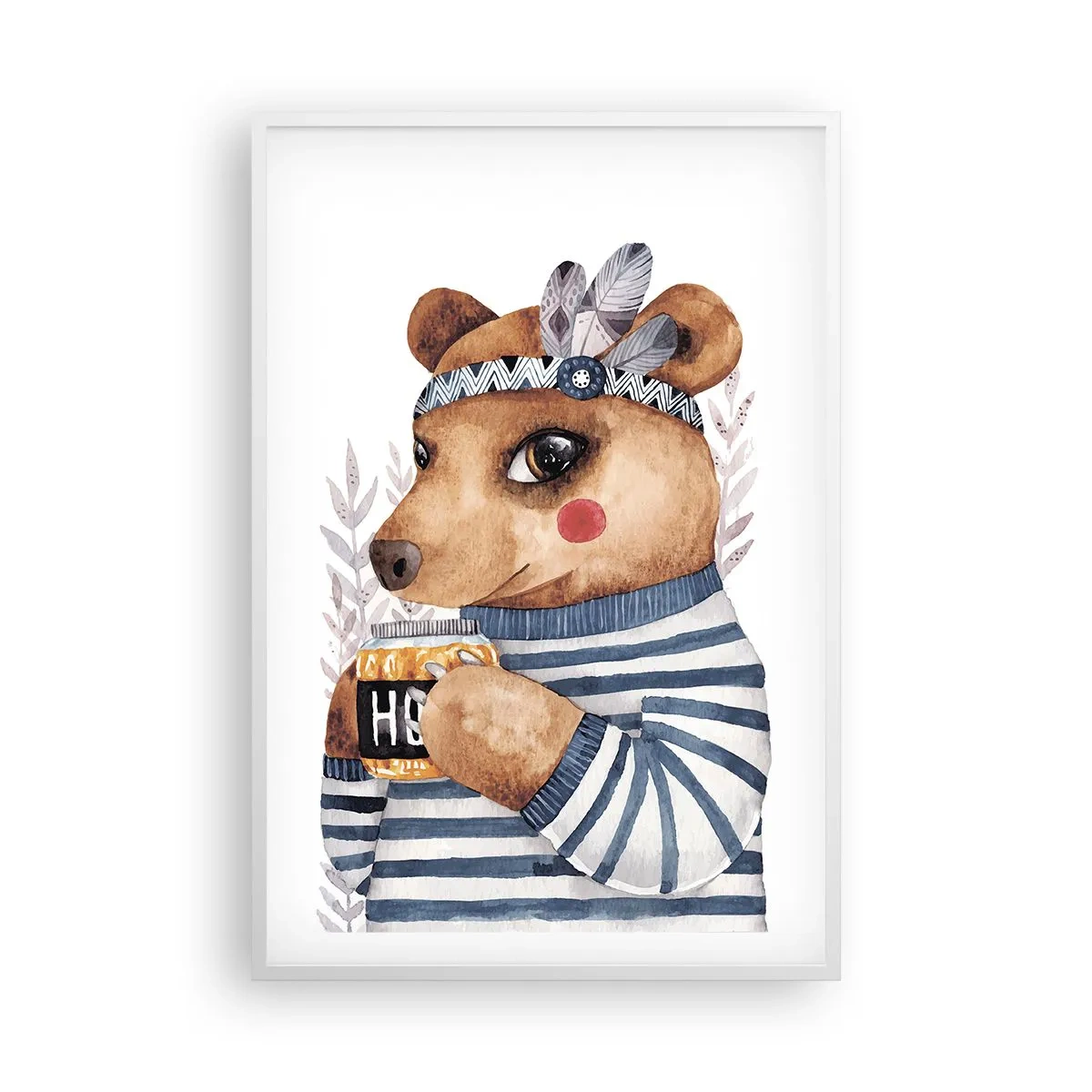 Póster en marco blanco - Dulce oso - 61x91 cm