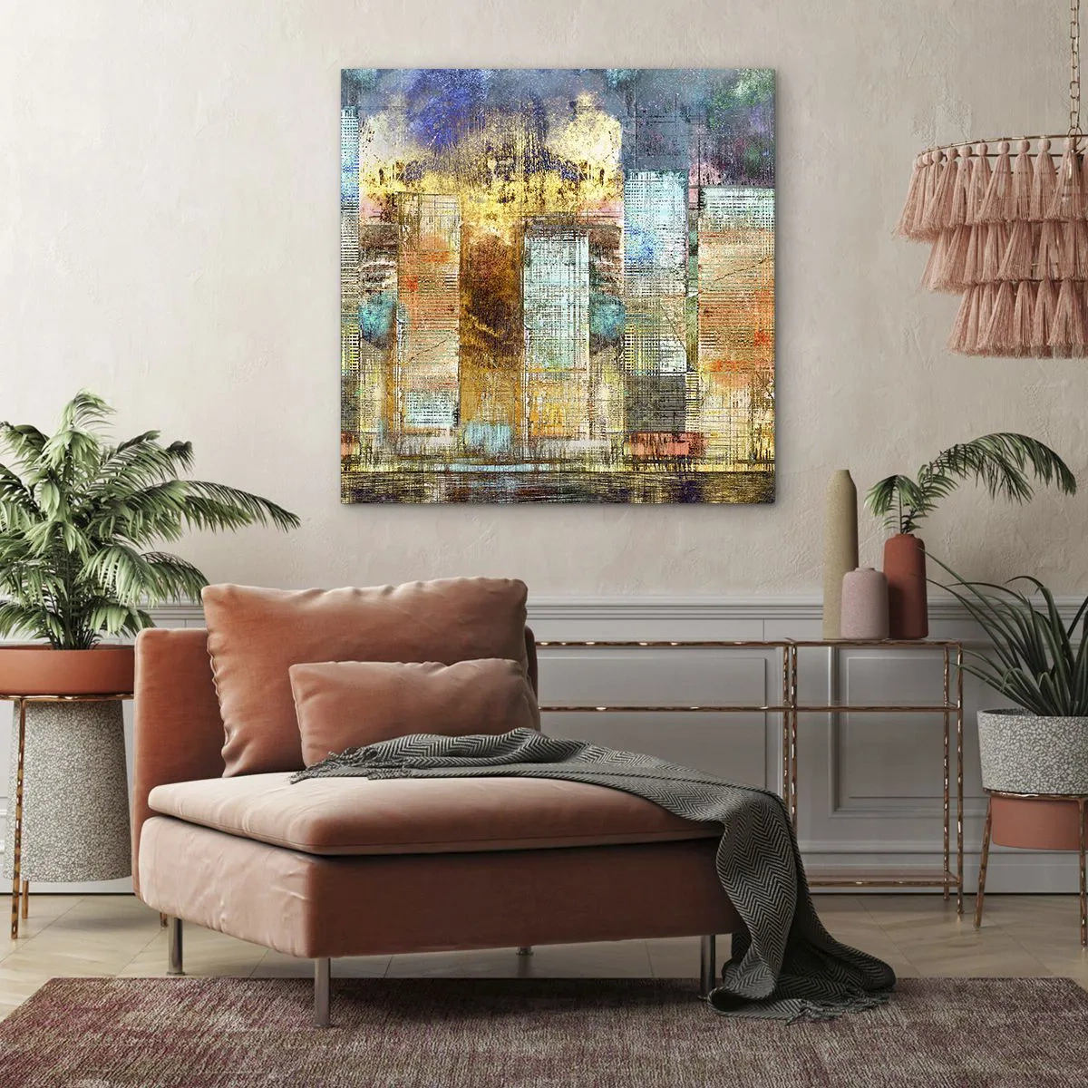 Cuadro sobre lienzo - Impresión de Imagen - Metrópolis soleada - 60x60 cm