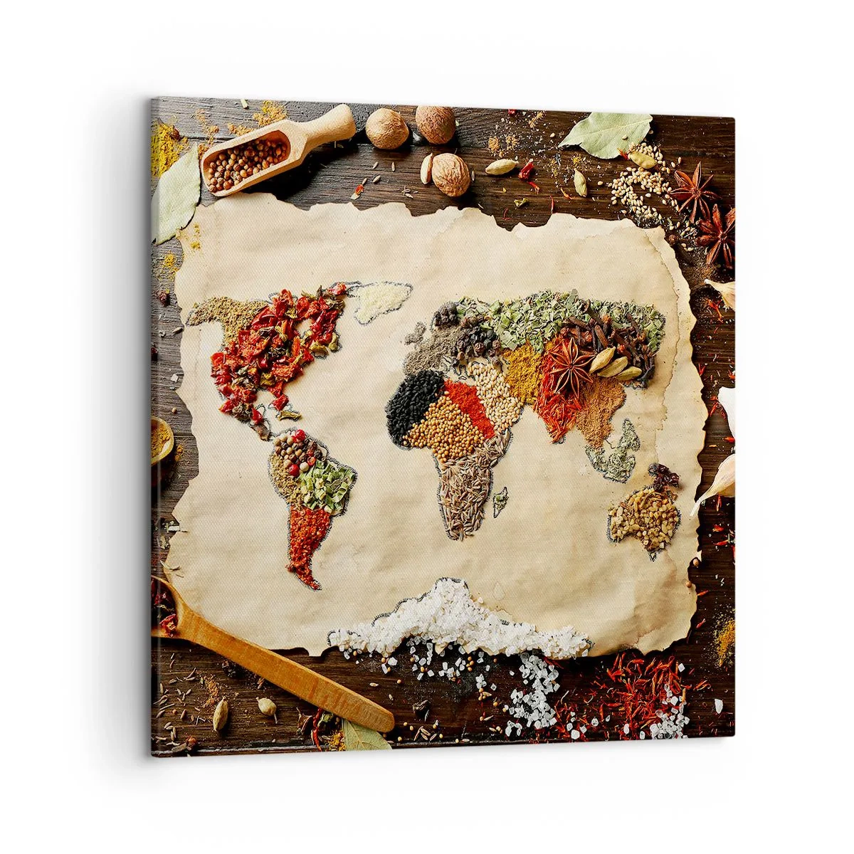 Cuadro sobre lienzo - Impresión de Imagen - Todos los sabores del mundo - 50x50 cm