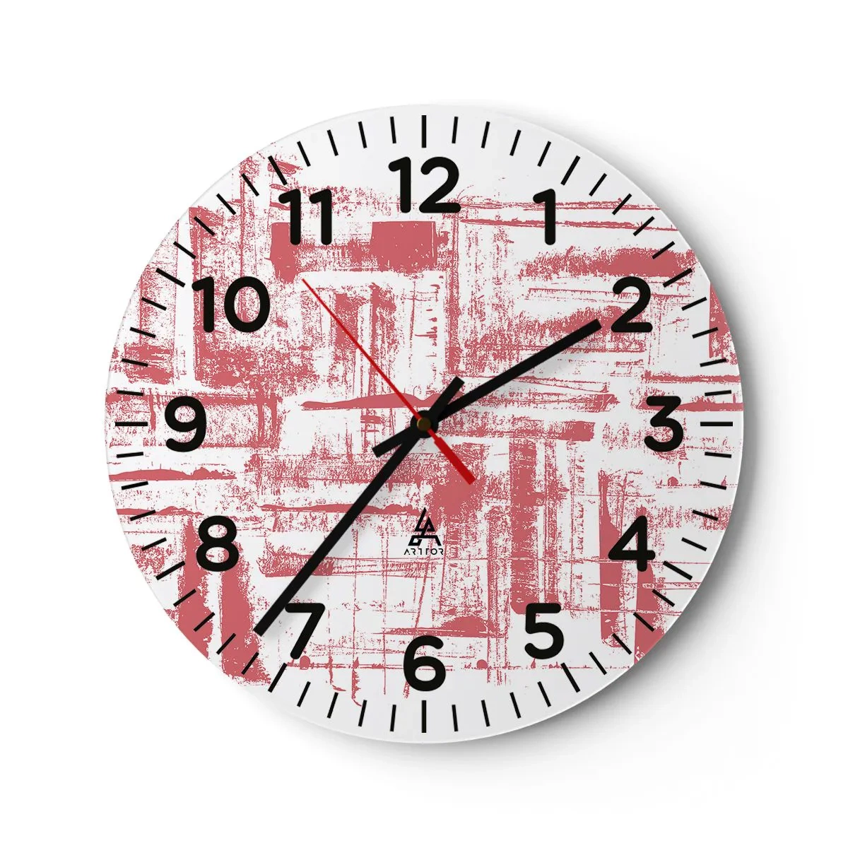 Reloj de pared - Reloj de vidrio - Ciudad roja - 40x40 cm