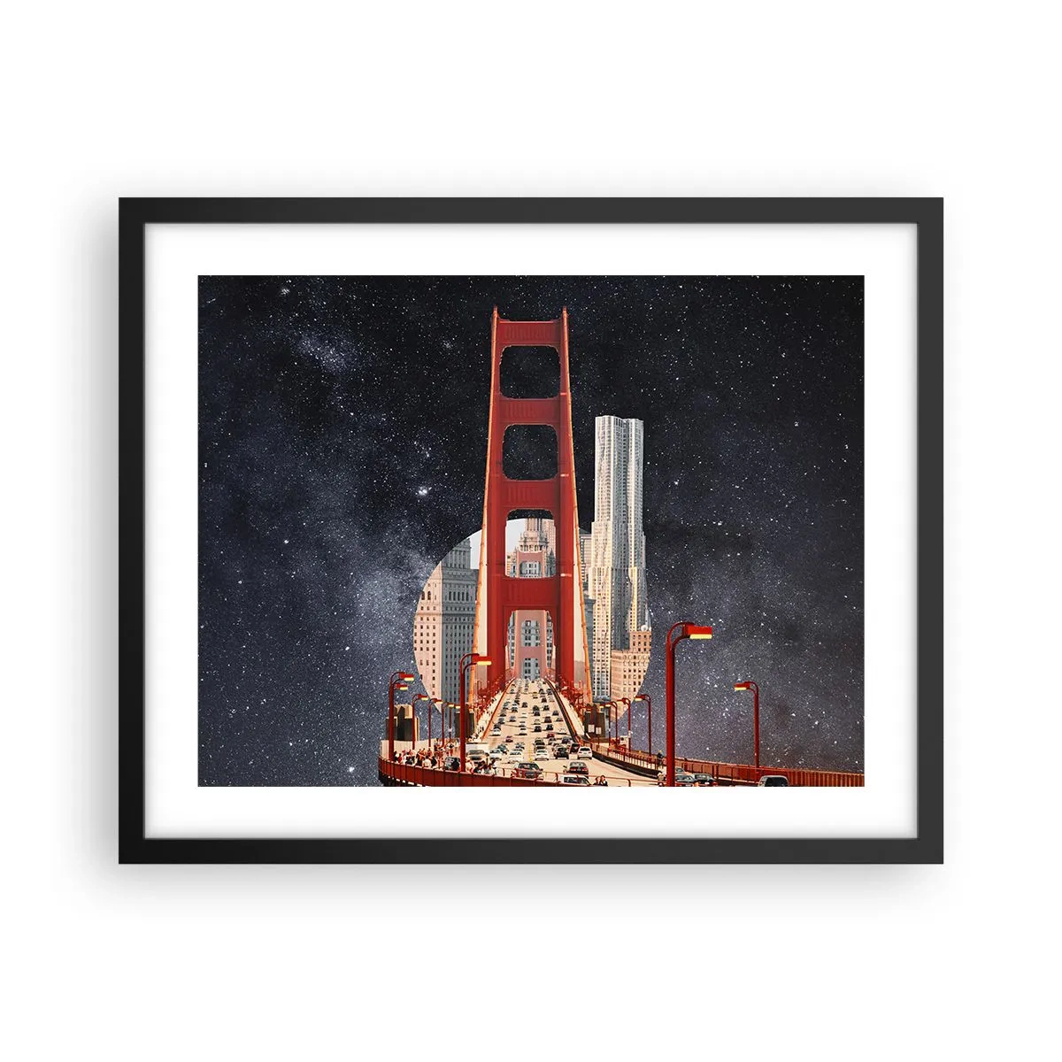 Póster en marco negro - Siempre en el centro - 50x40 cm