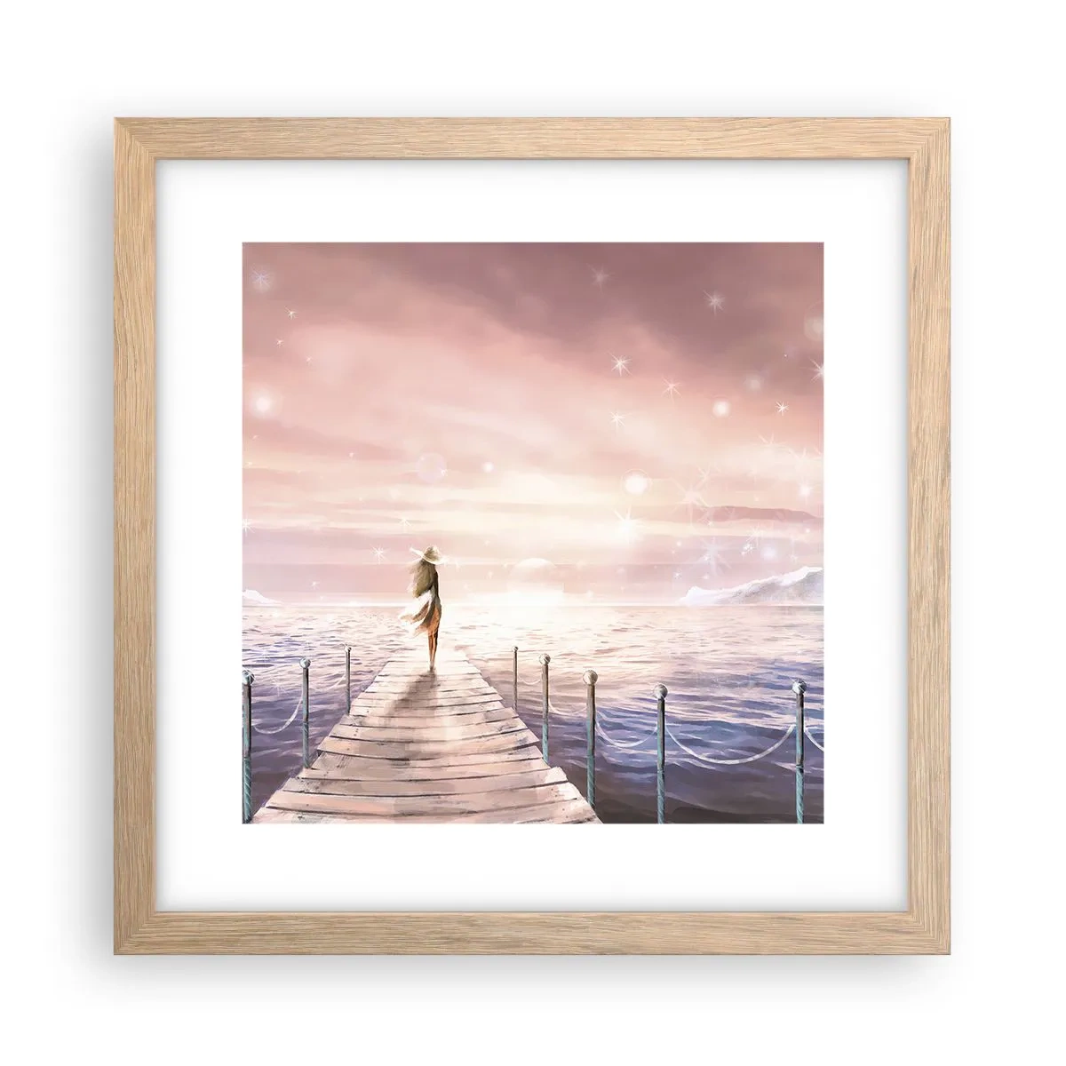Póster en marco roble claro - A la luz de un sueño - 30x30 cm