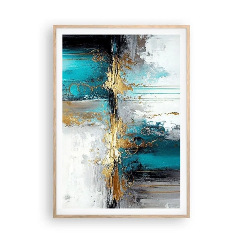 Póster en marco roble claro - Todo fluye - 70x100 cm