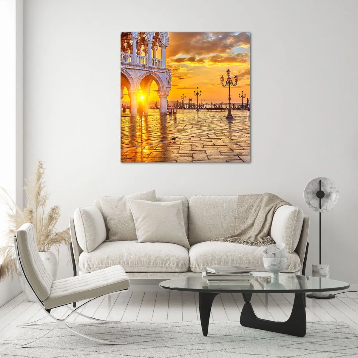 Cuadro sobre vidrio - Impresiones sobre Vidrio - ¿Dónde están todos? - 70x70 cm