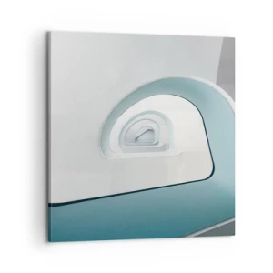 Cuadro sobre lienzo - Impresión de Imagen - Espiral del río azul - 60x60 cm