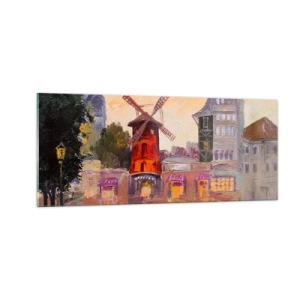 Cuadro sobre vidrio - Impresiones sobre Vidrio - Iconos parisinos - Moulin Rouge - 100x40 cm