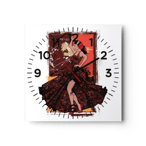 Reloj de pared - Reloj de vidrio - El ritmo del corazón - 40x40 cm