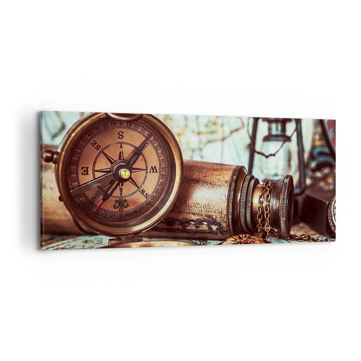 Cuadro sobre lienzo - Impresión de Imagen - Te espera una aventura pirata en el Caribe - 100x40 cm
