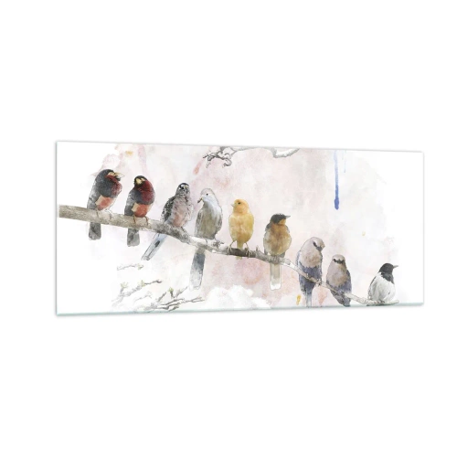Cuadro sobre vidrio - Impresiones sobre Vidrio - Reunión alada - 100x40 cm